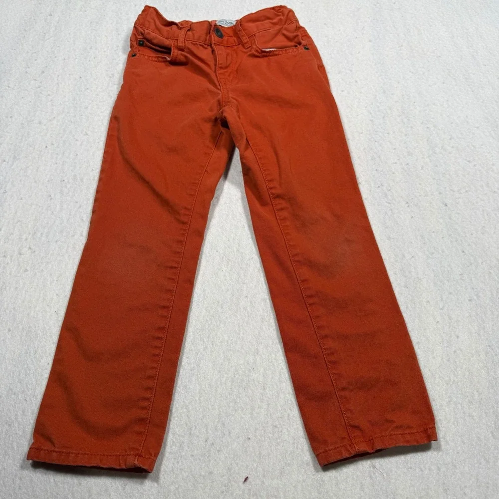 The Children's Place Boys Chino Pants Orange Adjustable Waist Size 6